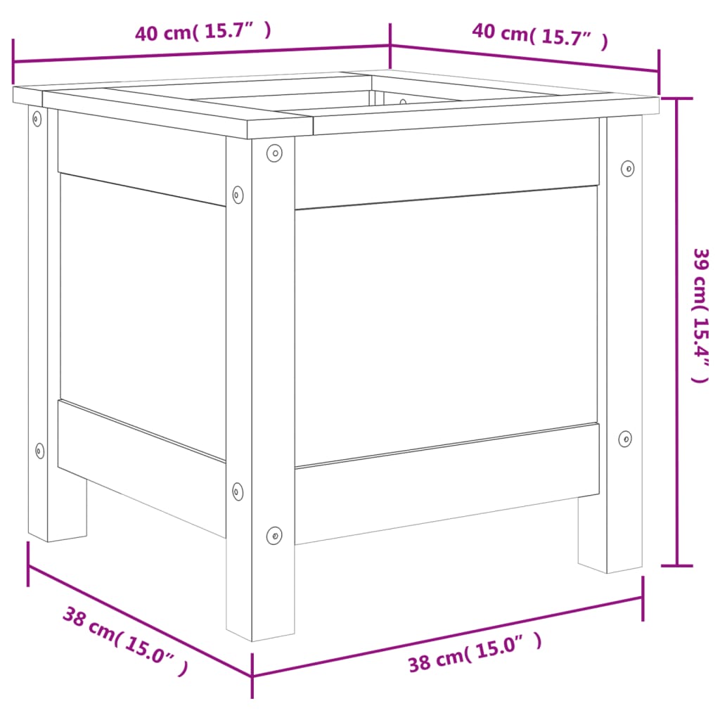 Pflanzkübel 40x40x39 cm Massivholz Douglasie