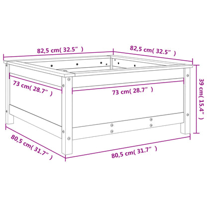 Pflanzkübel Weiß 82,5x82,5x39 cm Massivholz Kiefer