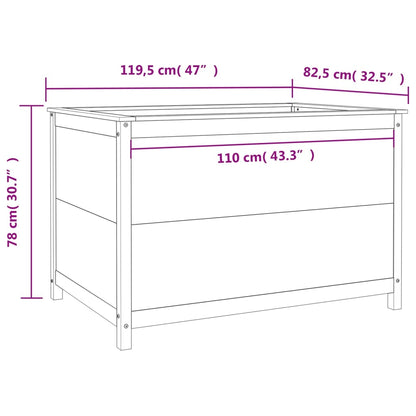 Hochbeet Schwarz 119,5x82,5x78 cm Massivholz Kiefer