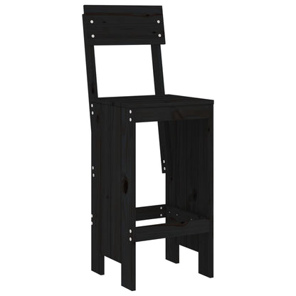 Barhocker 2 Stk. Schwarz 40x48,5x115,5cm Massivholz Kiefer