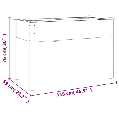 Pflanzkübel mit Einsatz 118x59x76 cm Massivholz Tanne