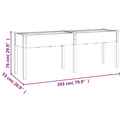 Pflanzkübel mit Einsatz 203x53x76 cm Massivholz Tanne