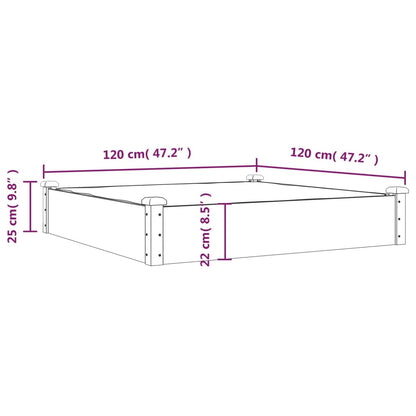 Hochbeet mit Einsatz Braun 120x120x25 cm Massivholz Tanne