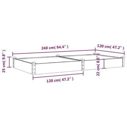 Hochbeet mit Einsatz 240x120x25 cm Massivholz Tanne