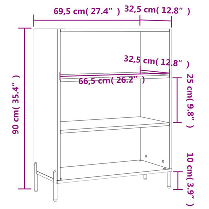 Regalschrank Betongrau 69,5x32,5x90 cm Holzwerkstoff