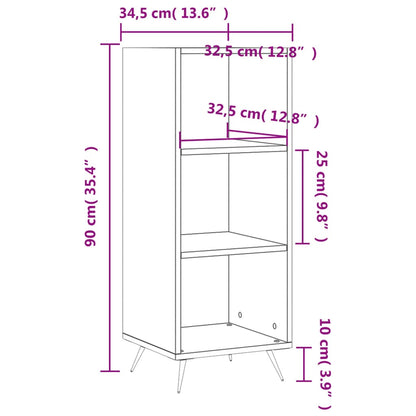 Regalschrank Räuchereiche 34,5x32,5x90 cm Holzwerkstoff