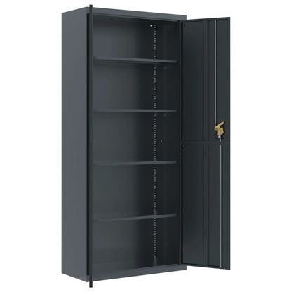 Aktenschrank Anthrazit 90x40x200 cm Stahl