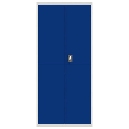 Aktenschrank Hellgrau und Blau 90x40x200 cm Stahl