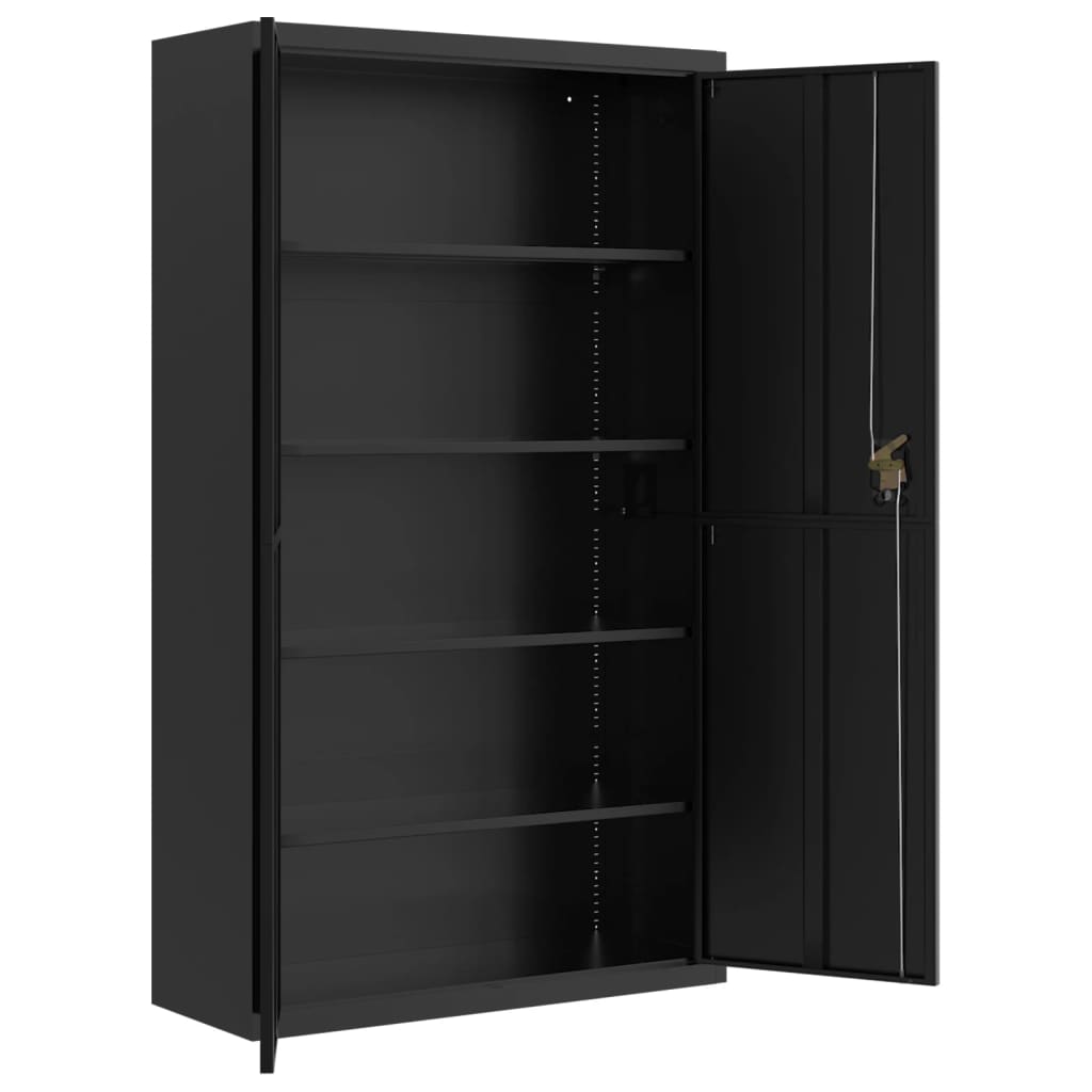 Aktenschrank Schwarz 105x40x180 cm Stahl