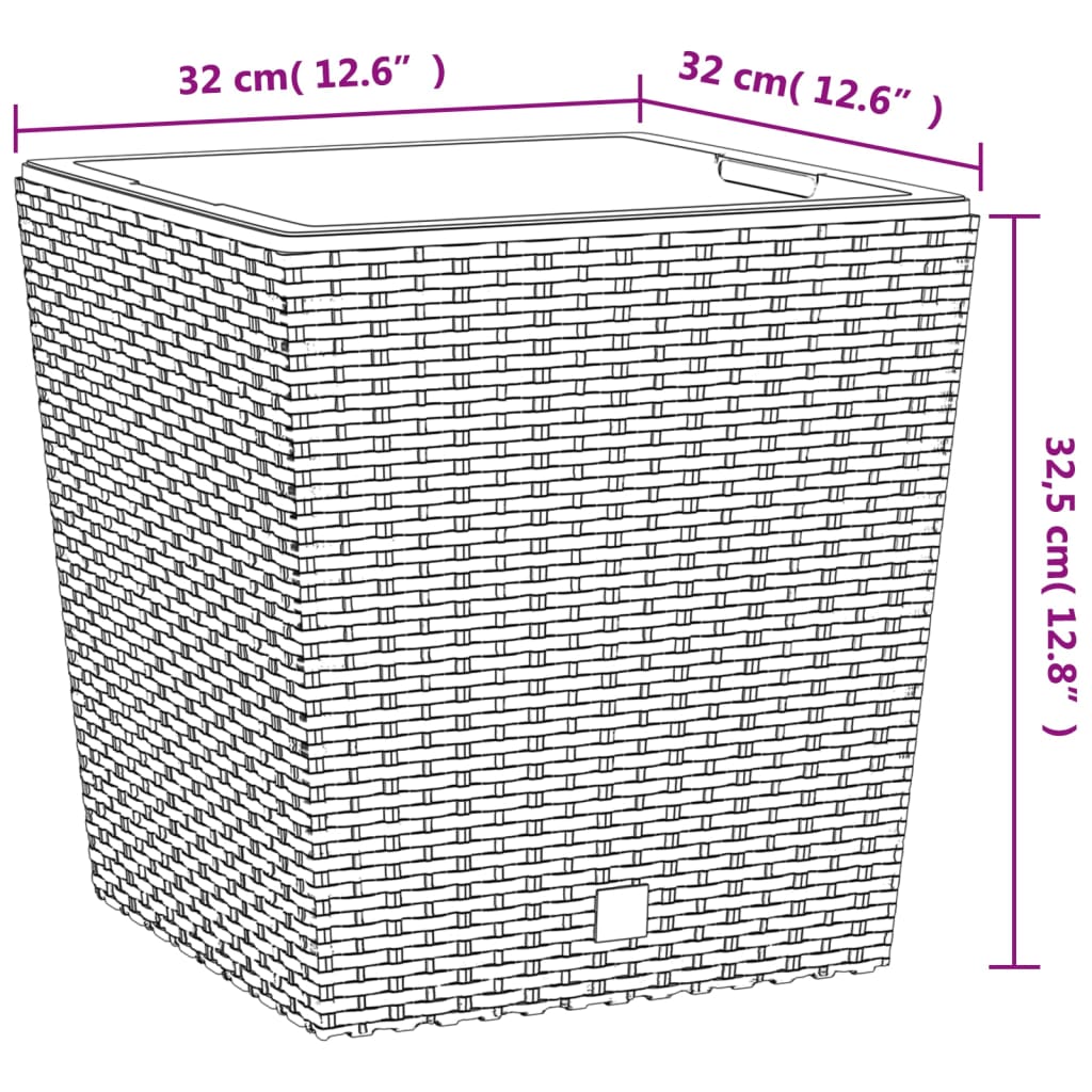 Pflanzkübel mit herausnehmbaren Einsatz Weiß 21/32 L PP-Rattan