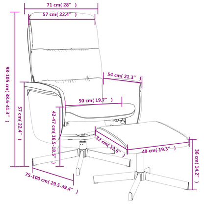 Relaxsessel mit Hocker Dunkelgrau Stoff