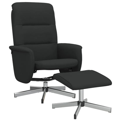 Relaxsessel mit Hocker Schwarz Stoff