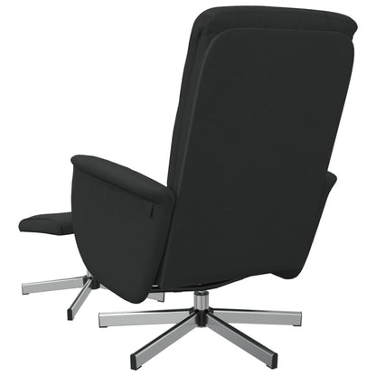 Relaxsessel mit Hocker Schwarz Stoff