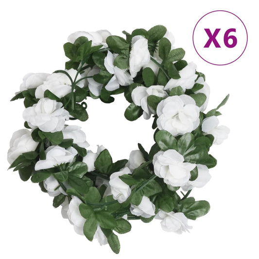 Weihnachtskränze Blumen 6 Stk. Frühlingsrosen Weiß 250 cm