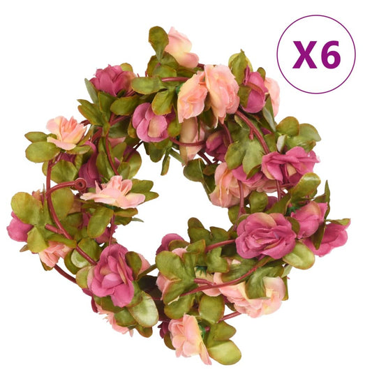 Weihnachtskränze Blumen 6 Stk. Rosa 250 cm