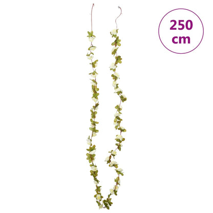 Weihnachtskränze Blumen 6 Stk. Weiß 250 cm