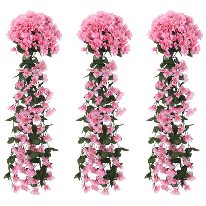 Weihnachtskränze Blumen 3 Stk. Rosa 85 cm