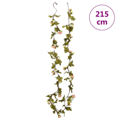 Weihnachtskränze Blumen 6 Stk. Champagnerfarben 215 cm