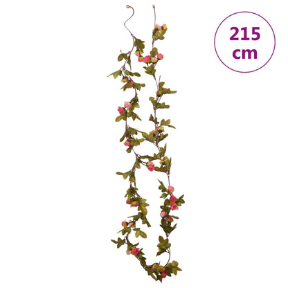 Weihnachtskränze Blumen 6 Stk. Rosenrot 215 cm