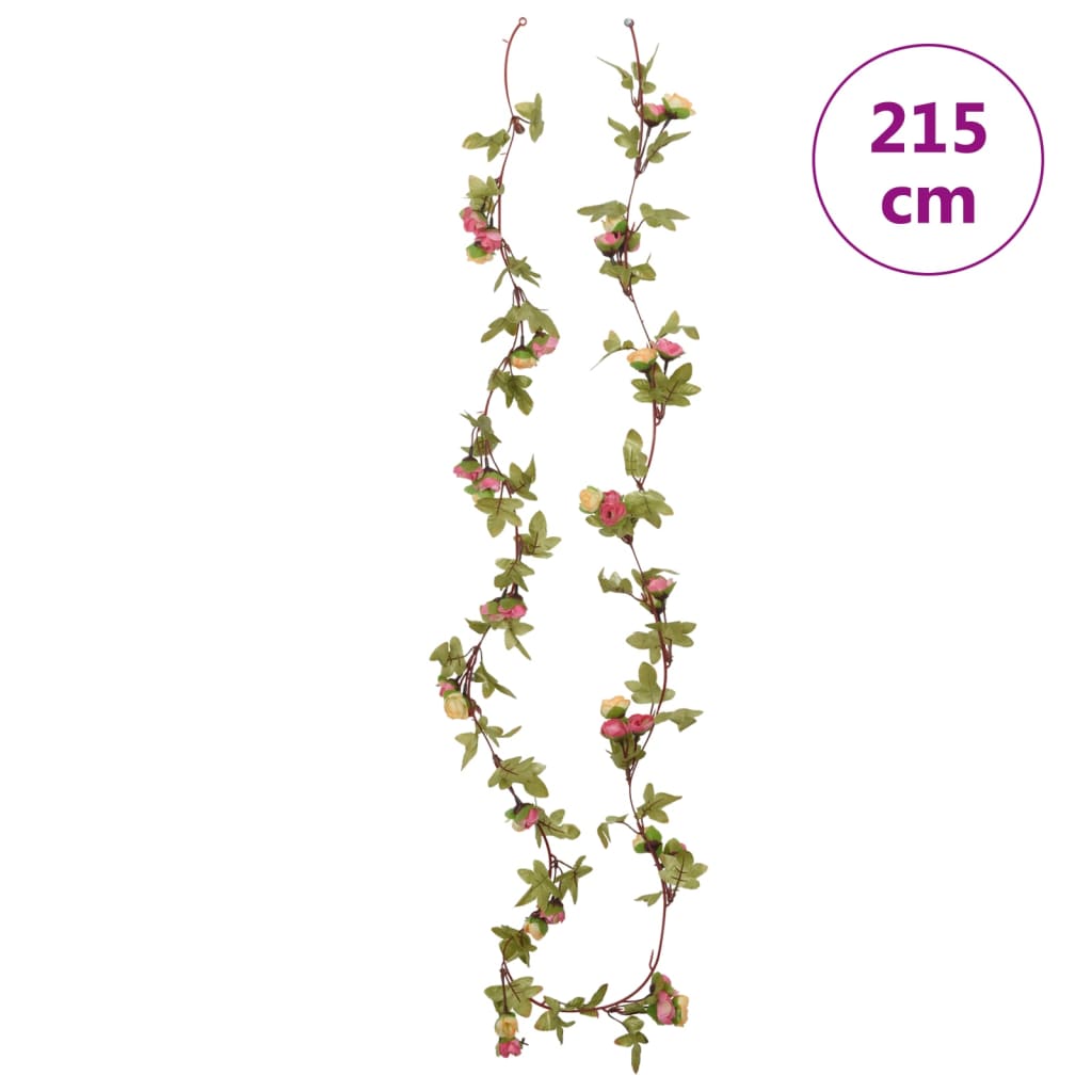 Weihnachtskränze Blumen 6 Stk. Rosa 215 cm