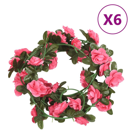 Weihnachtskränze Blumen 6 Stk. Rosa 240 cm