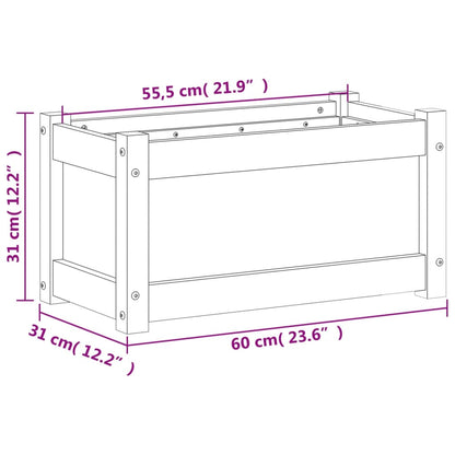 Pflanzkübel Weiß 60x31x31 cm Massivholz Kiefer