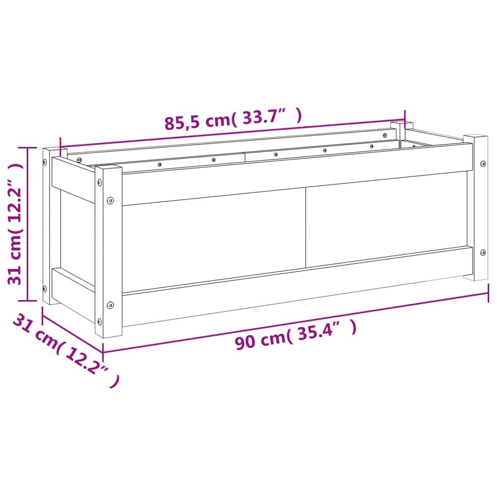 Pflanzkübel 90x31x31 cm Massivholz Douglasie