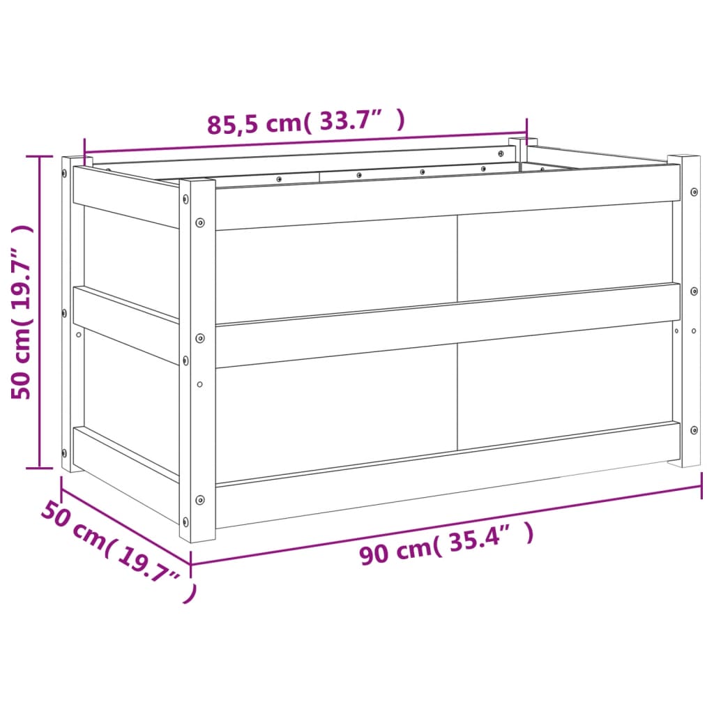 Pflanzkübel 90x50x50 cm Massivholz Douglasie