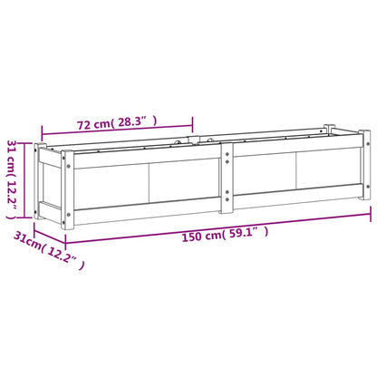 Pflanzkübel 150x31x31 cm Massivholz Douglasie