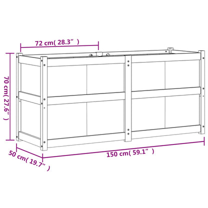 Pflanzkübel 150x50x70 cm Massivholz Douglasie