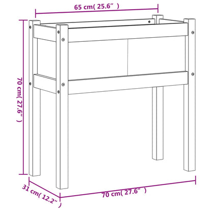 Pflanzkübel mit Beinen Wachsbraun 70x31x70 cm Massivholz Kiefer