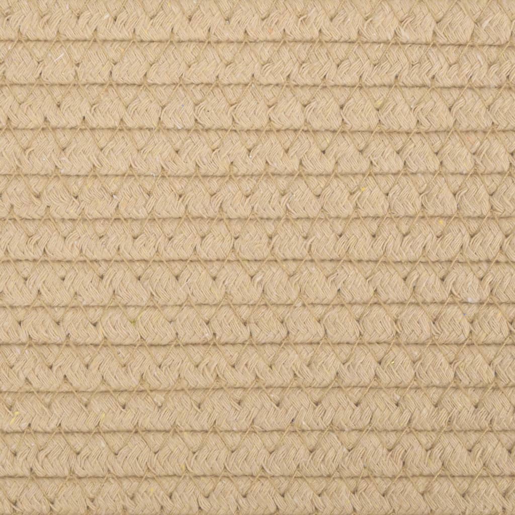 Aufbewahrungskorb Beige und Weiß Ø40x25 cm Baumwolle