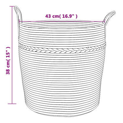 Aufbewahrungskorb Braun und Weiß Ø43x38 cm Baumwolle