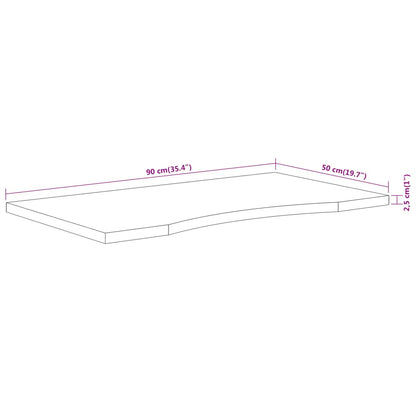 Schreibtischplatte 90x50x2,5 cm Rechteckig Massivholz Akazie