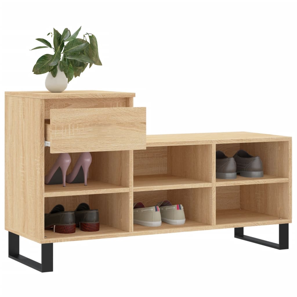 Schuhregal Sonoma-Eiche 102x36x60 cm Holzwerkstoff