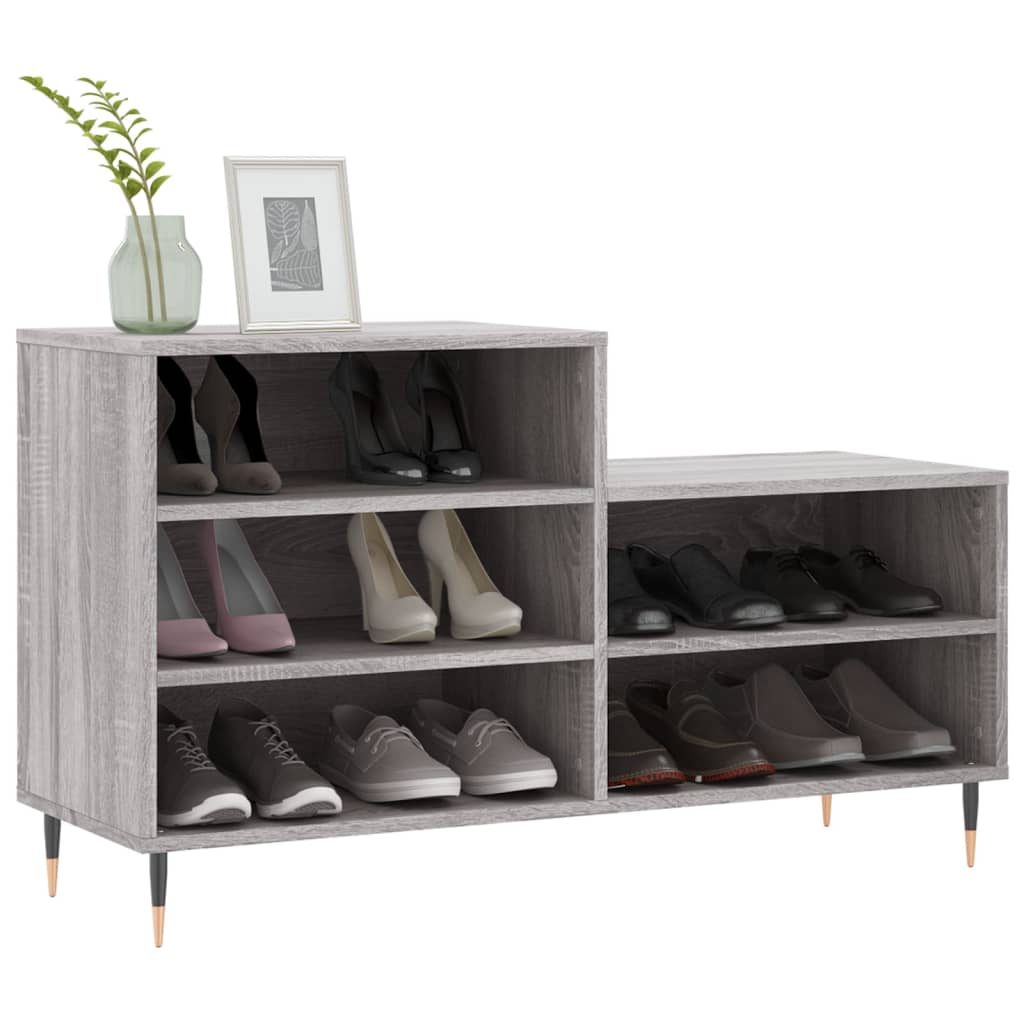 Schuhregal Grau Sonoma 102x36x60 cm Holzwerkstoff