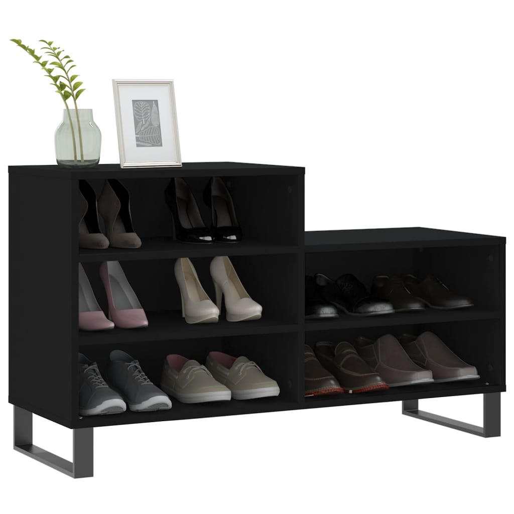 Schuhregal Schwarz 102x36x60 cm Holzwerkstoff