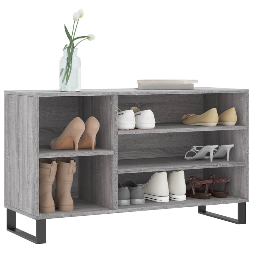 Schuhregal Grau Sonoma 102x36x60 cm Holzwerkstoff