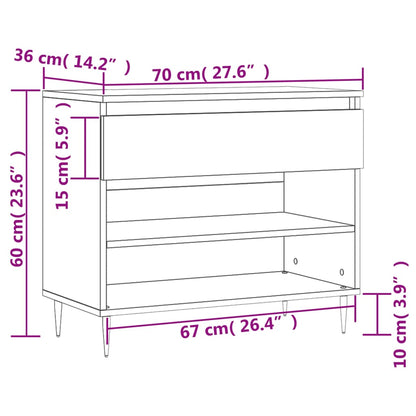 Schuhregal Weiß 70x36x60 cm Holzwerkstoff