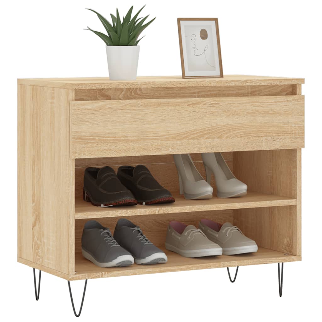 Schuhregal Sonoma-Eiche 70x36x60 cm Holzwerkstoff