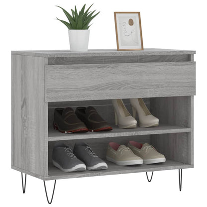 Schuhregal Grau Sonoma 70x36x60 cm Holzwerkstoff