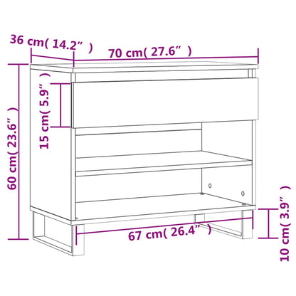 Schuhregal Weiß 70x36x60 cm Holzwerkstoff