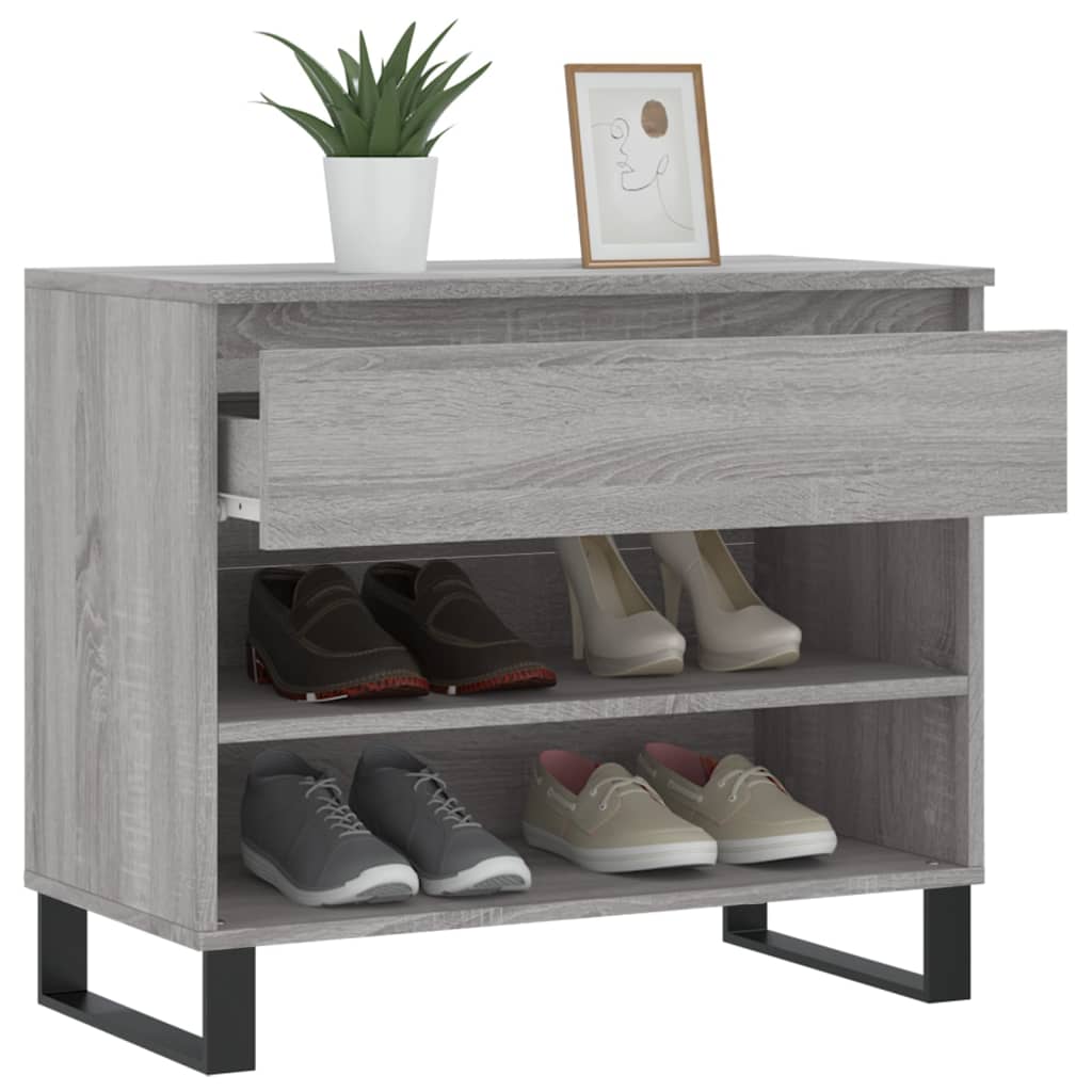 Schuhregal Grau Sonoma 70x36x60 cm Holzwerkstoff