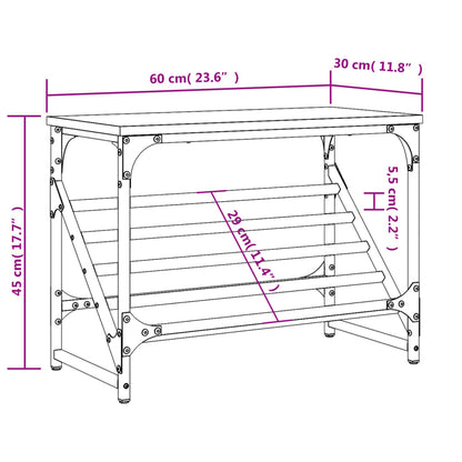 Schuhregal Räuchereiche 60x30x45 cm Holzwerkstoff