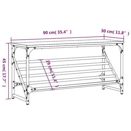 Schuhregal Schwarz 90x30x45 cm Holzwerkstoff