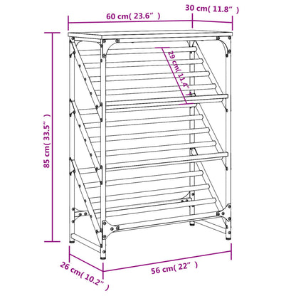 Schuhregal Schwarz 60x30x85 cm Holzwerkstoff