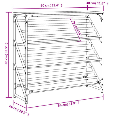 Schuhregal Sonoma-Eiche 90x30x85 cm Holzwerkstoff