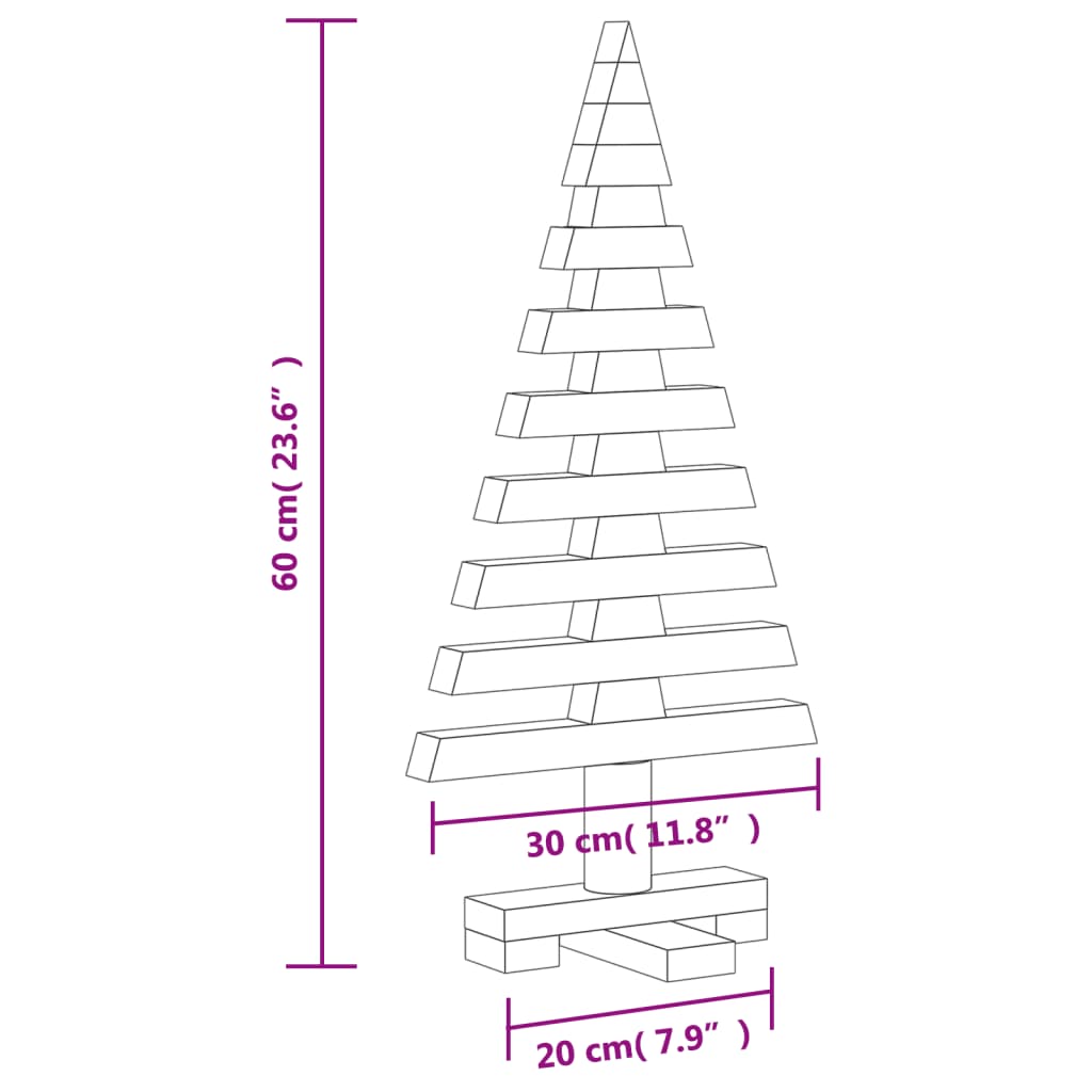 Weihnachtsbaum Holz zum Schmücken 60 cm Massivholz Kiefer