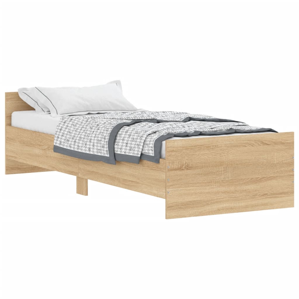 Bettgestell ohne Matratze Sonoma-Eiche 75x190 cm Holzwerkstoff