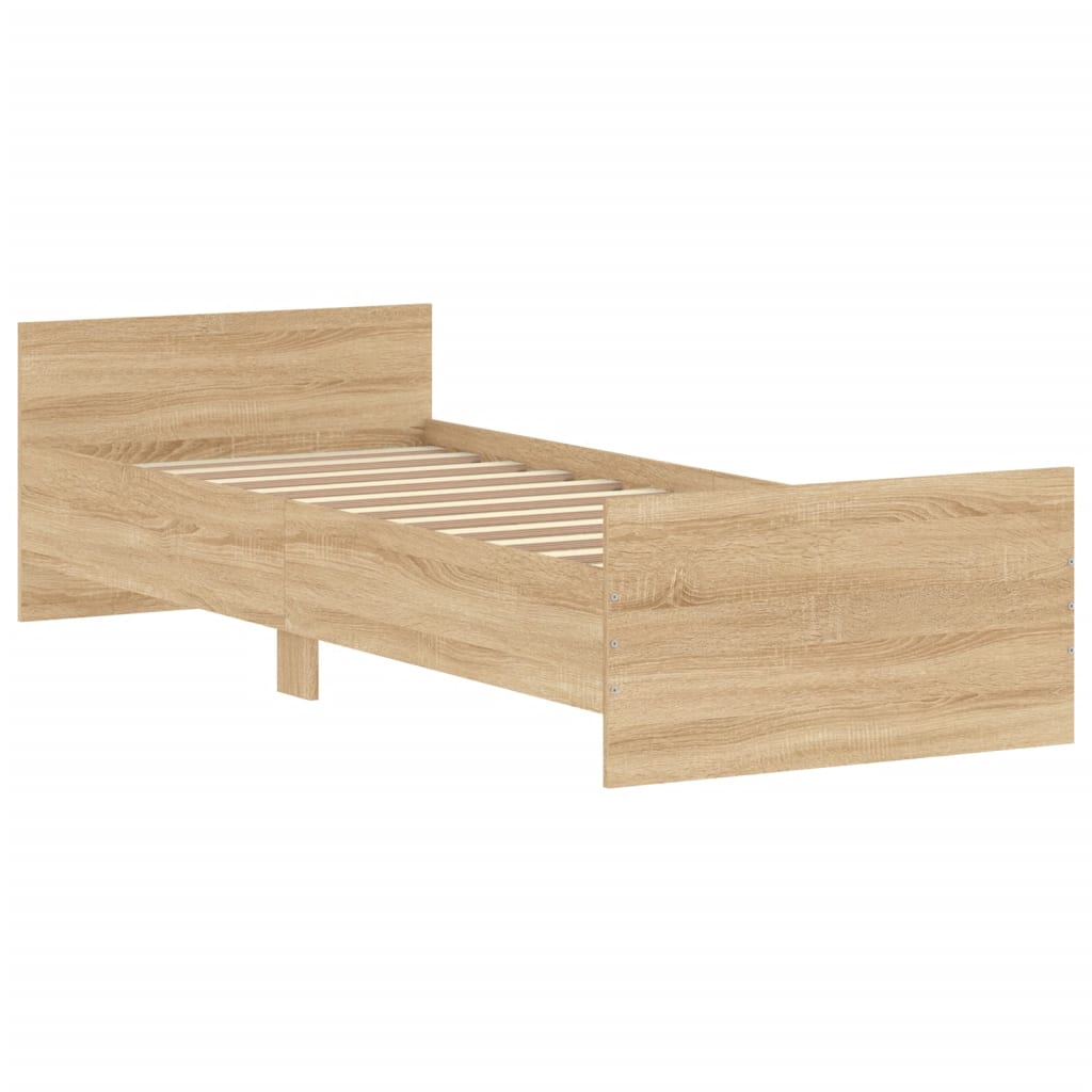 Bettgestell ohne Matratze Sonoma-Eiche 75x190 cm Holzwerkstoff